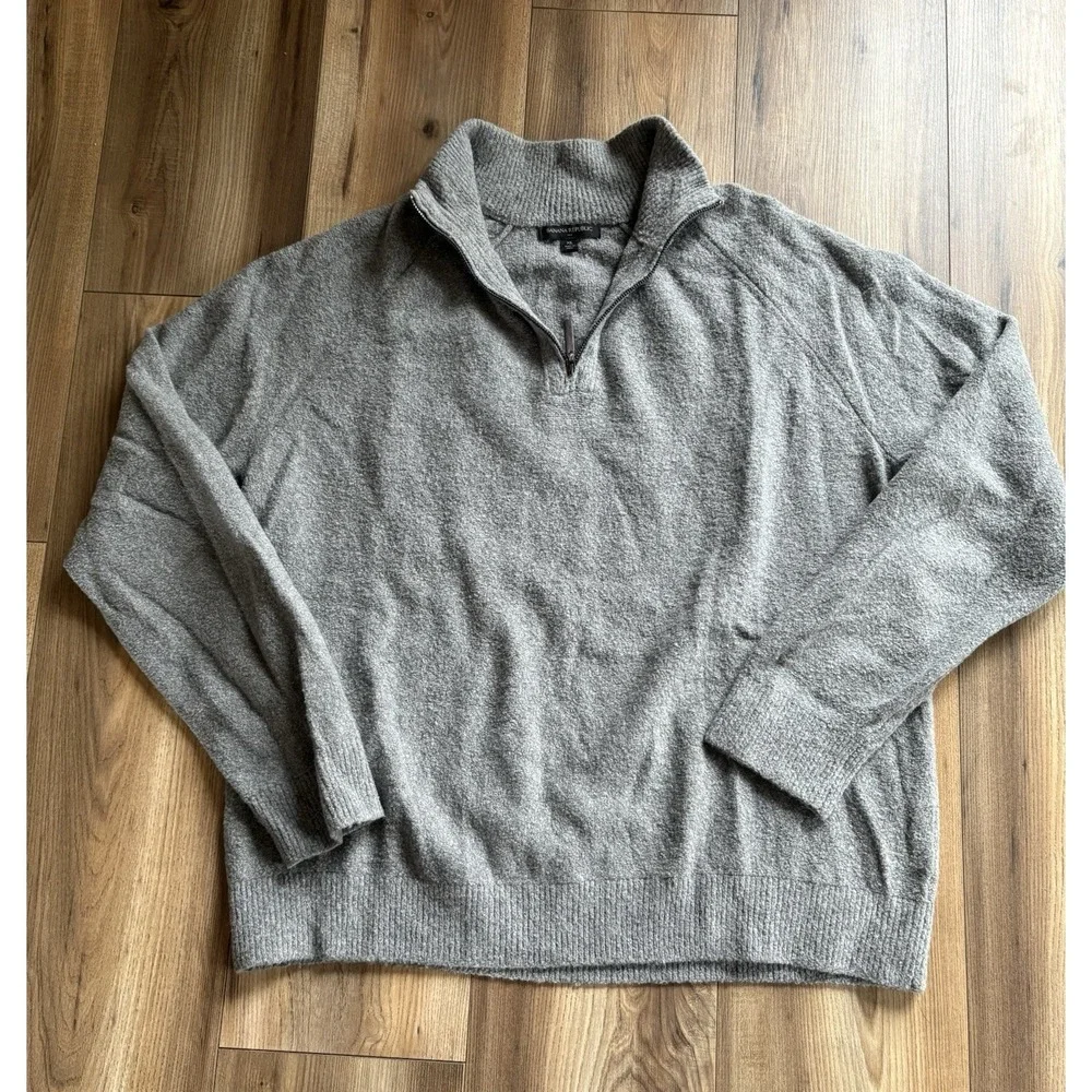 Banana Republic Wool Blend Sweater Men's XL Quarter zip Soft Golf‎ Leisure Wear